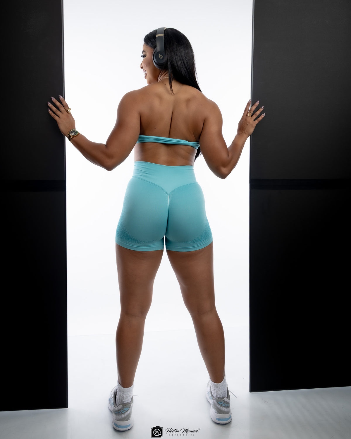 AQUA STRAPLESS SHORT SET