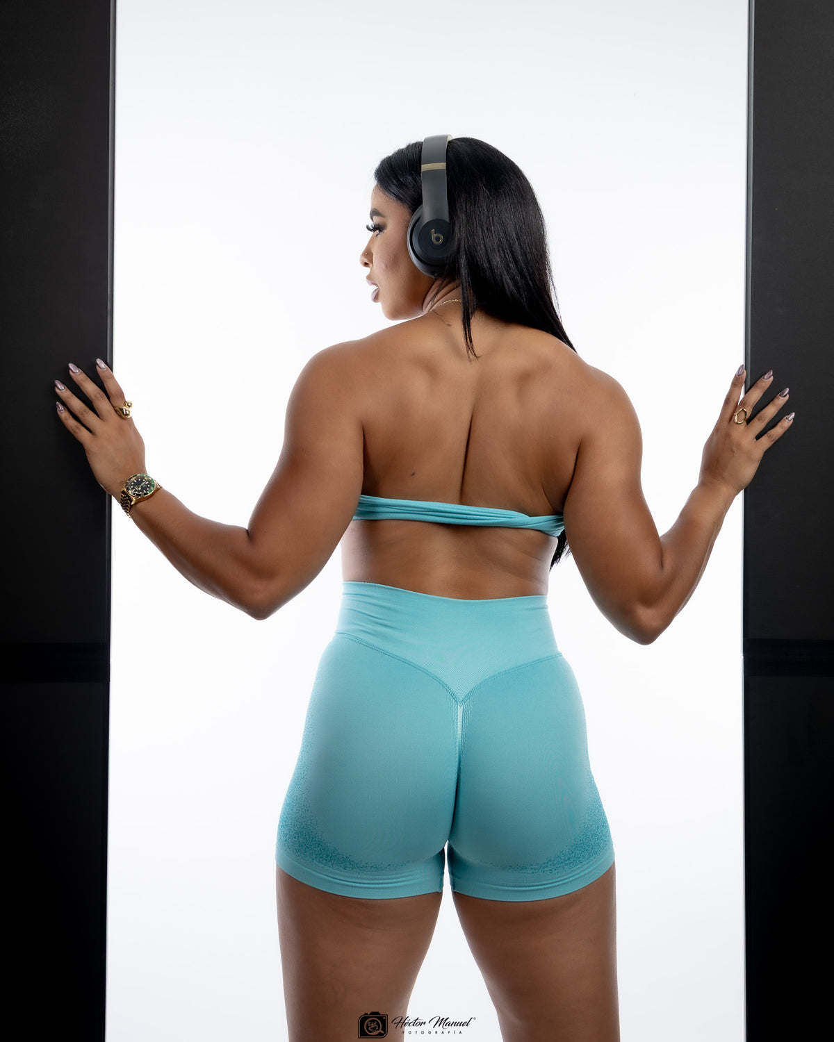 AQUA STRAPLESS SHORT SET