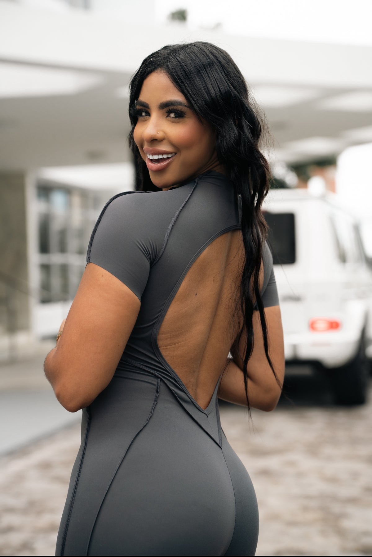 CHARCOAL LONG JUMPSUIT